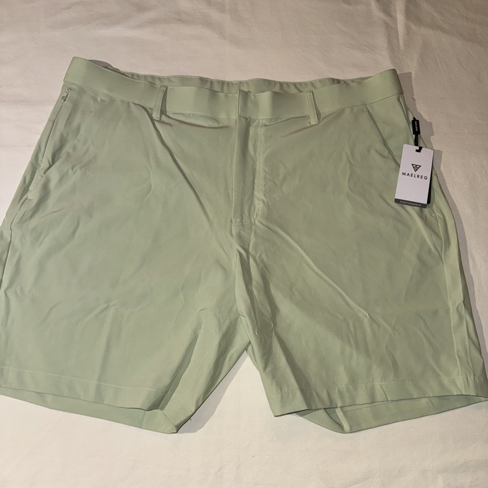Maelreg Performance Light Green Mint Golf Shorts Men's Size 38x7 NWT
